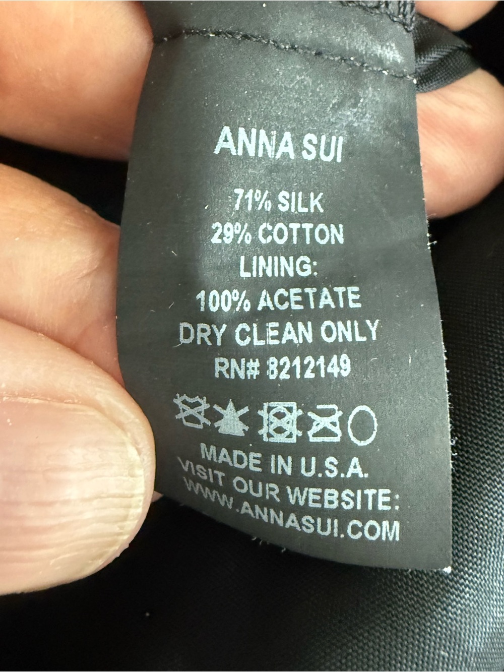 Anna Sui Sleeveless Black & White Floral Button-Front Dress Silk Blend Size 4 - Picture 5 of 8